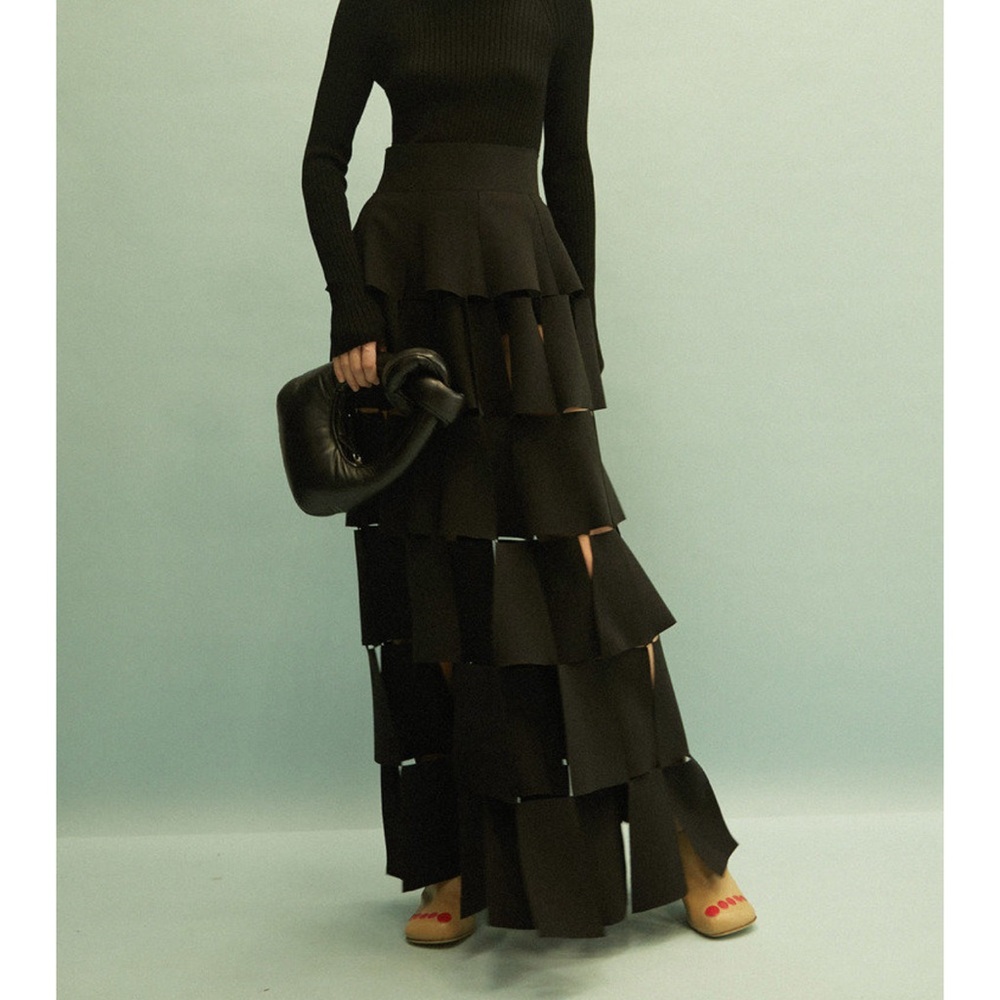Awake mode upcycled layered skirt